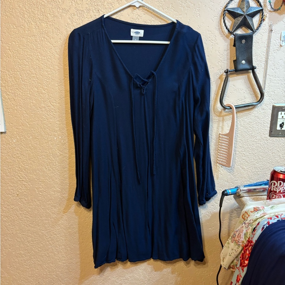 Navy Blue Long Sleeve Dress